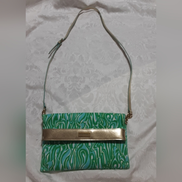 Lilly Pulitzer Finders Keepers "Hot To Trot" Crossbody Fold-Over Clutch Purse. - Picture 12 of 16
